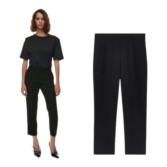 Babaton Conan fit cropped black crepe pant. **szS** - Picture 2 of 14